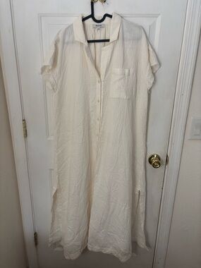 Madewell Crinkled Gauze Button-Up in Ivory Cream